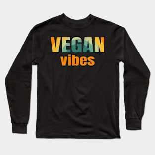 Retro Vegan Vibes Long Sleeve T-Shirt